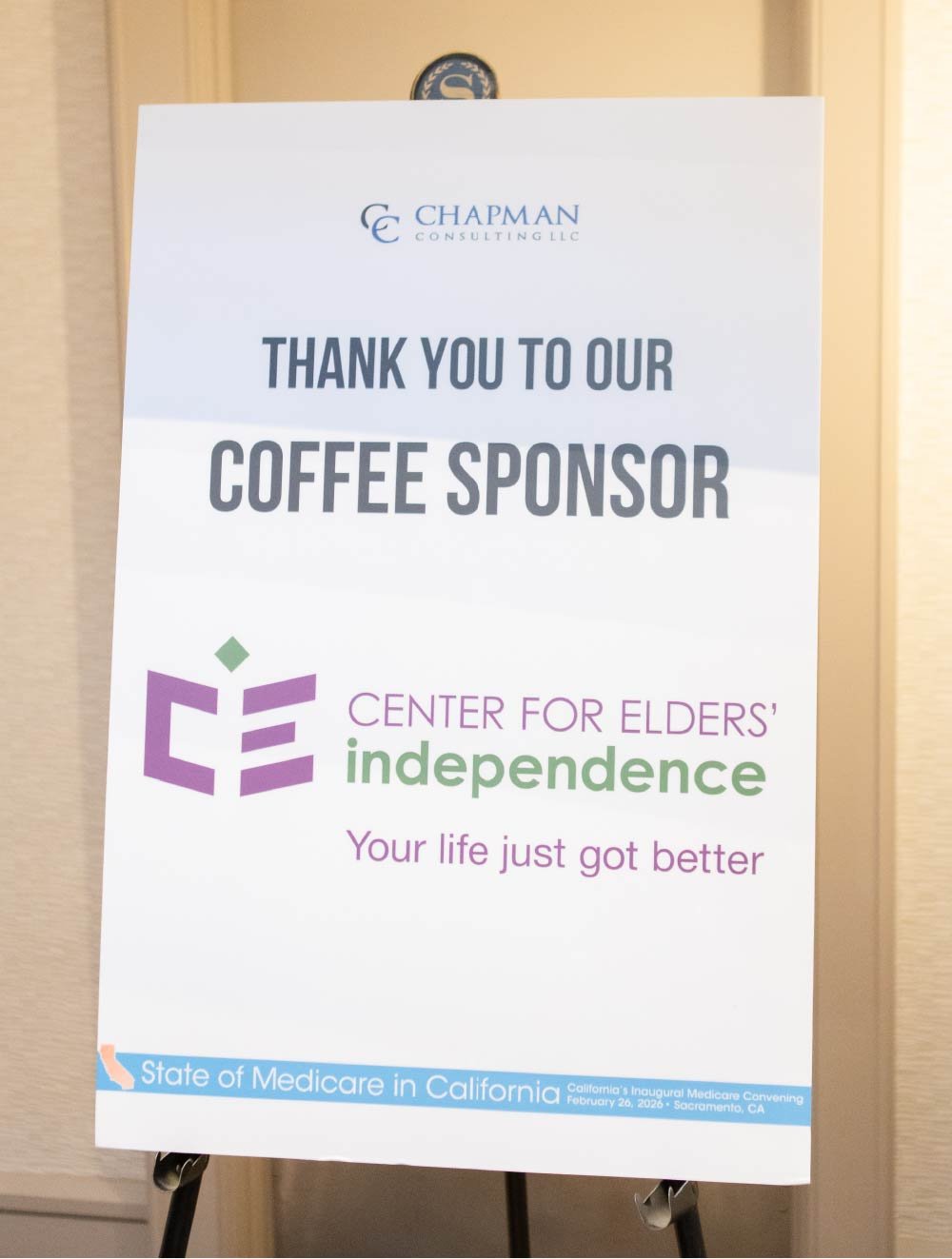 Photo of the Coffee Sponsor with Center for Elders' Independence.
